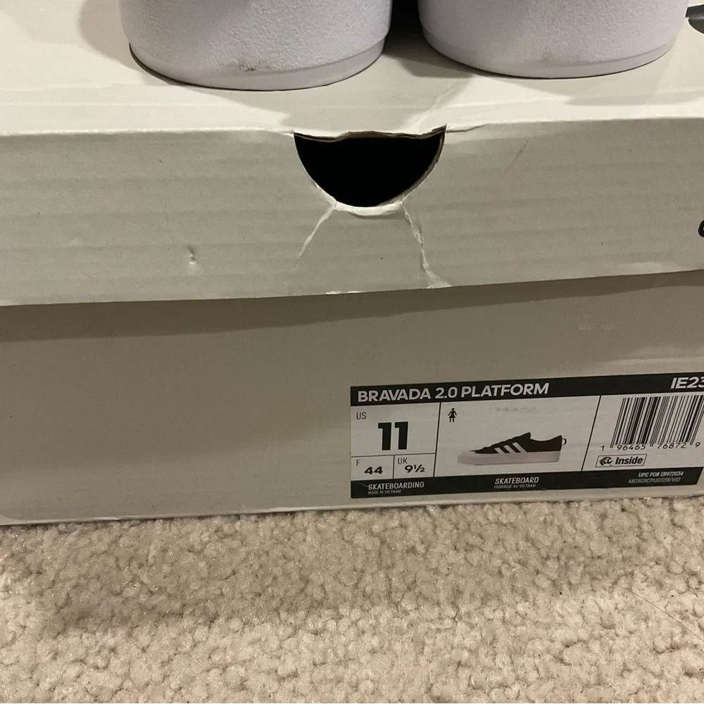 adidas Women's Black and White Platform Canvas Sneakers
